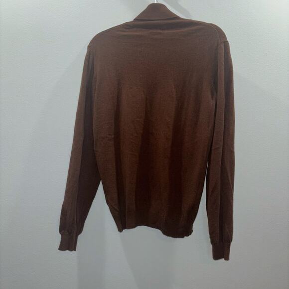 Massimo Dutti Wool Cashmere Blend Brown Turtleneck Sweater Size Large - Picture 5 of 13
